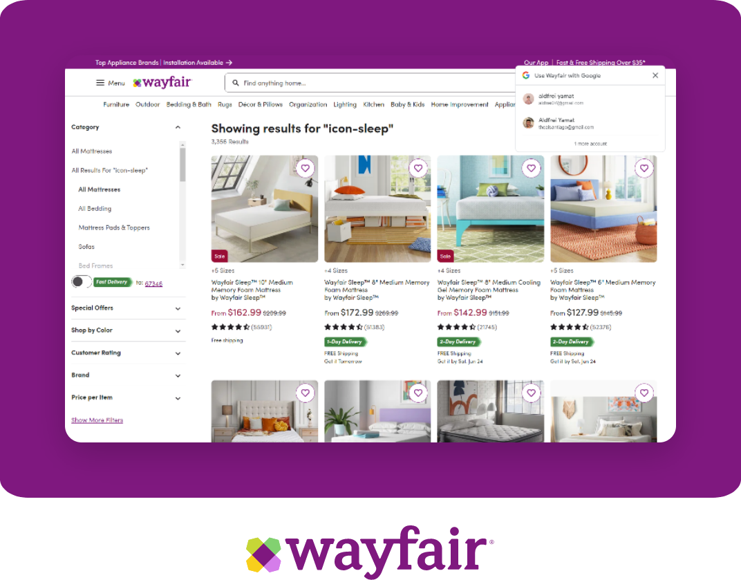 wayfair screenshot