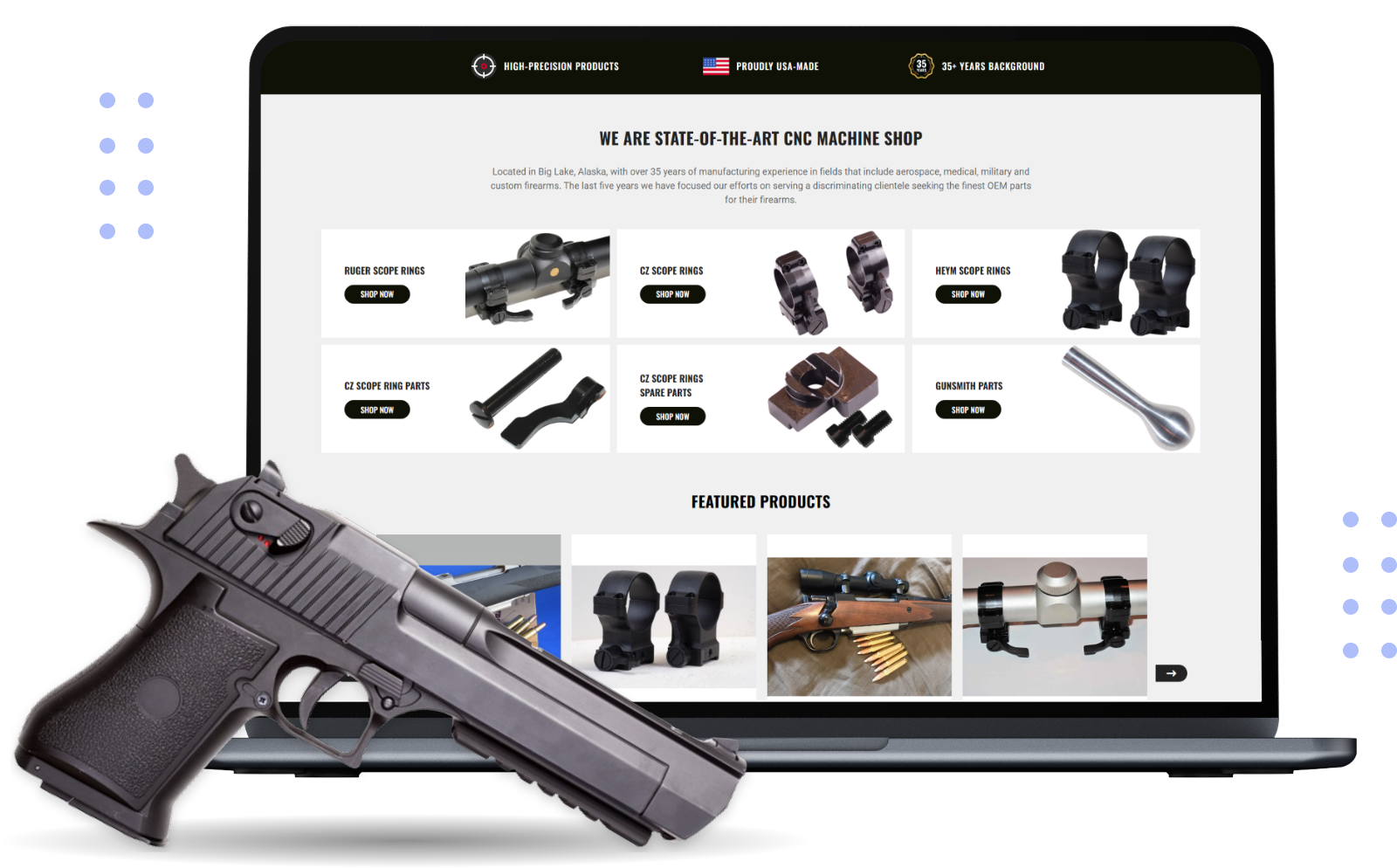 Gun & Firearms Web Design & Development Banner