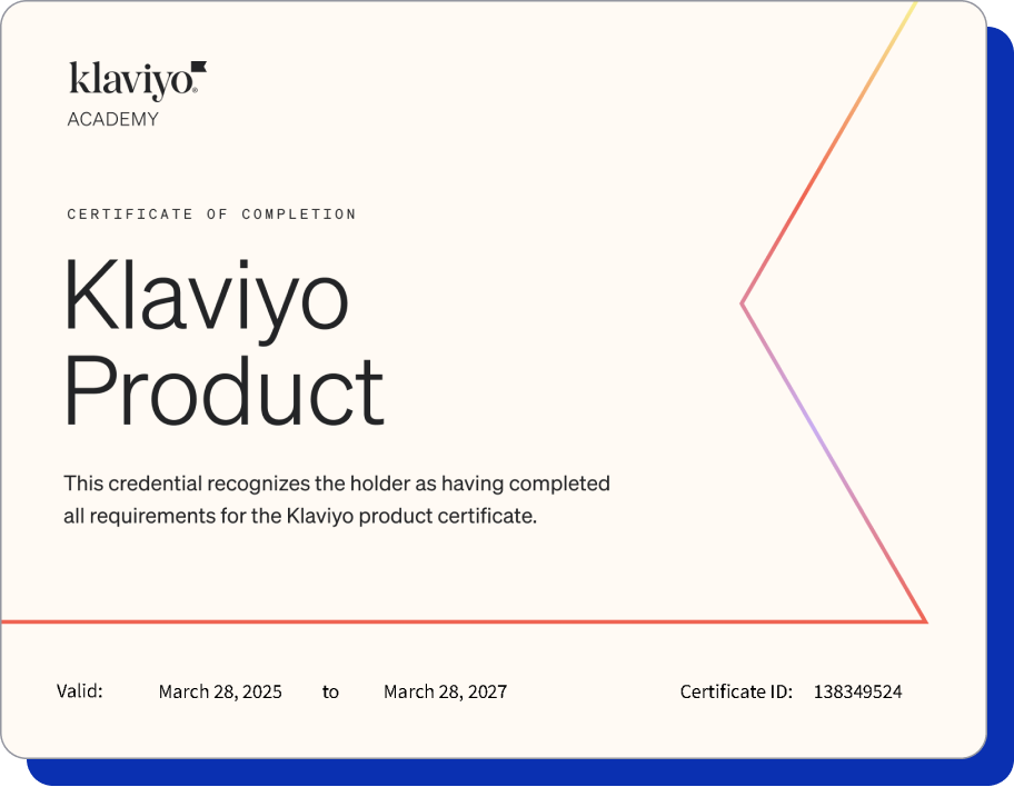 Klaviyo Certificate