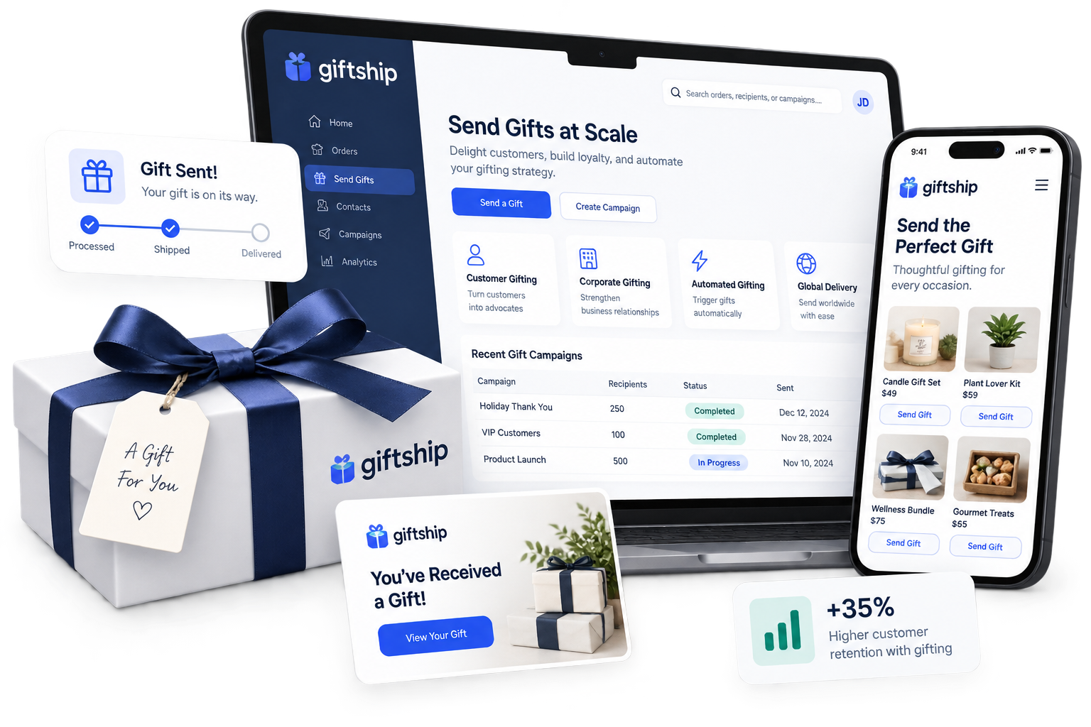Giftship ecommerce gifting illustration