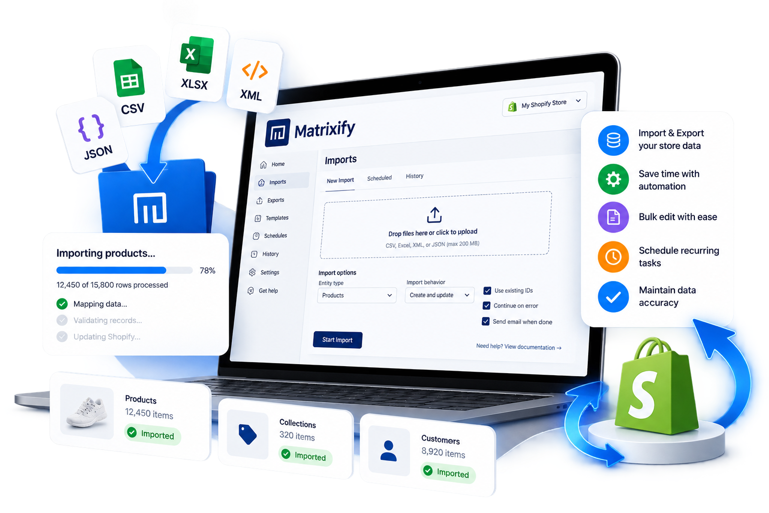 Matrixify recurring data operations illustration