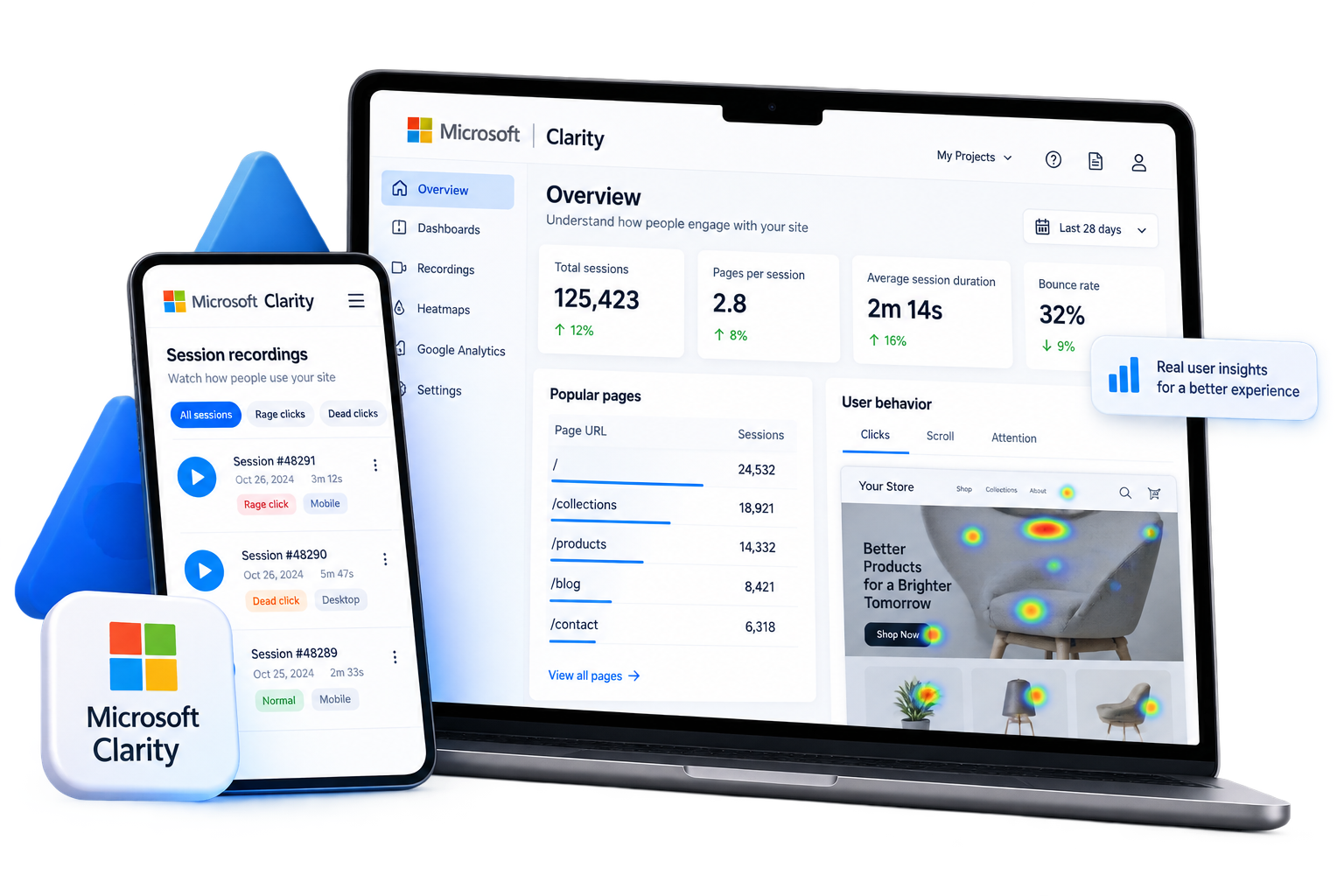 Microsoft Clarity ecommerce investigation illustration
