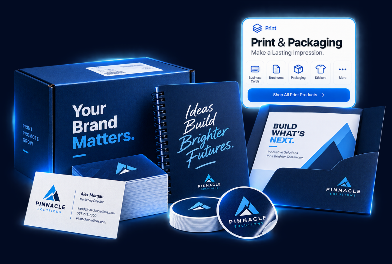 Printing and promotional ecommerce needs illustration