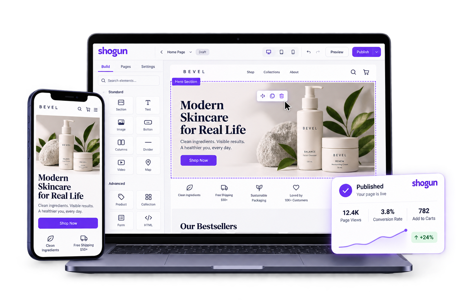 Shogun storefront page-building illustration