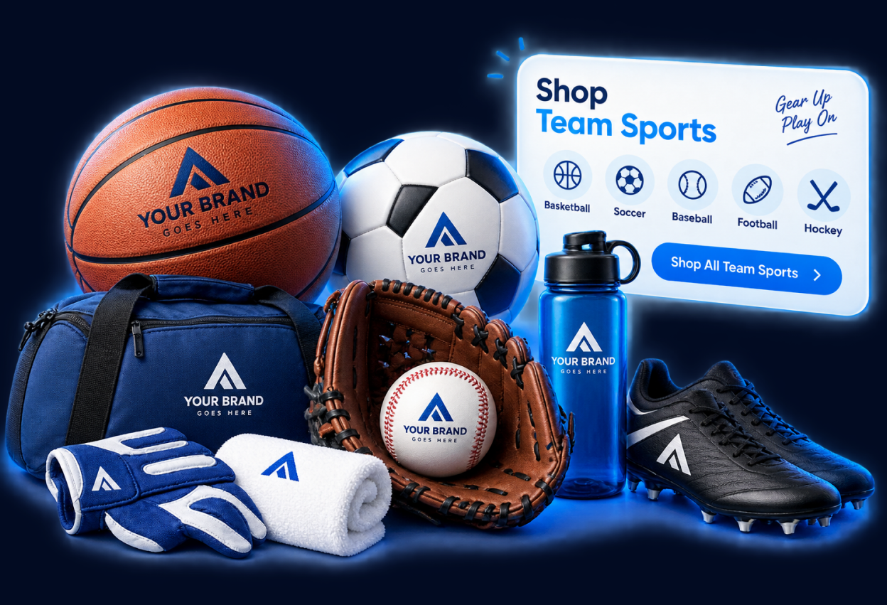 Sporting goods discovery illustration