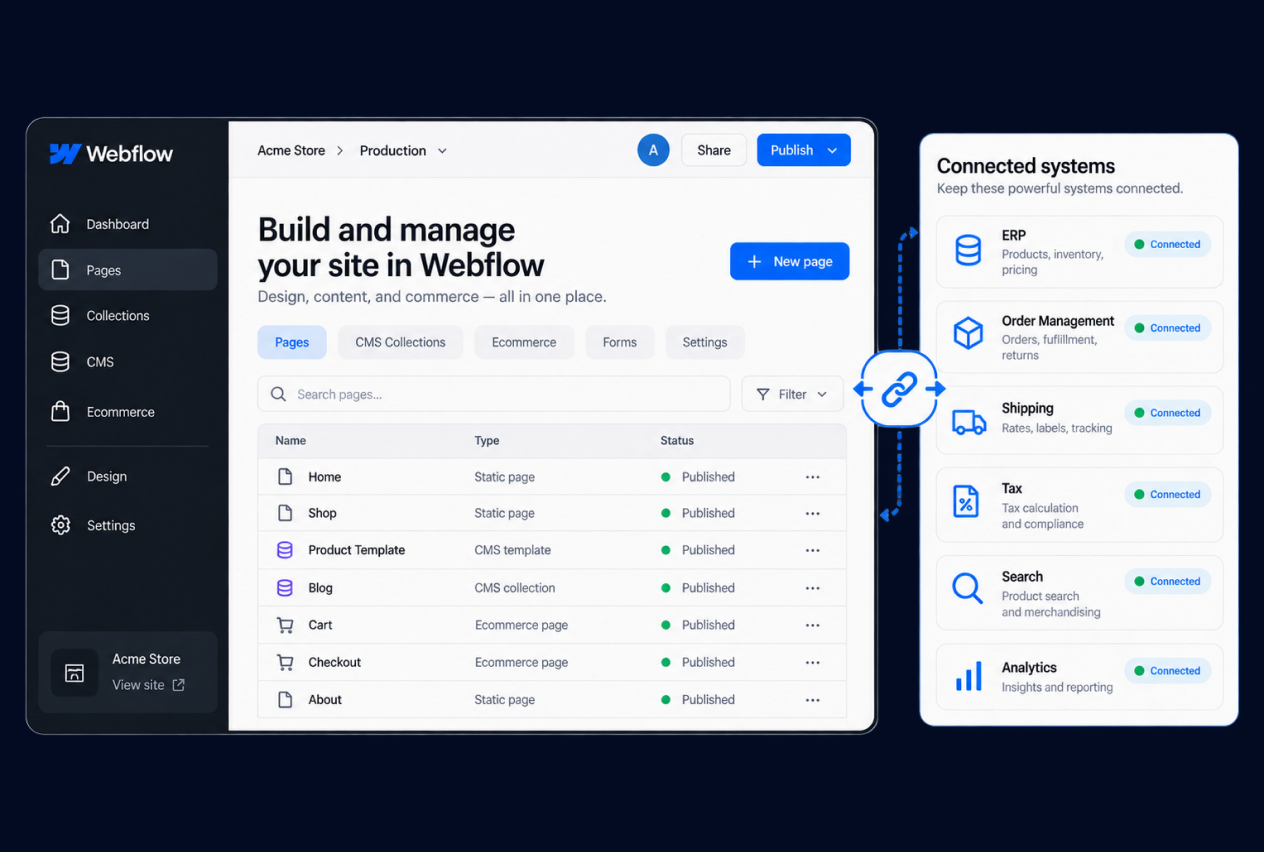 Webflow destination illustration