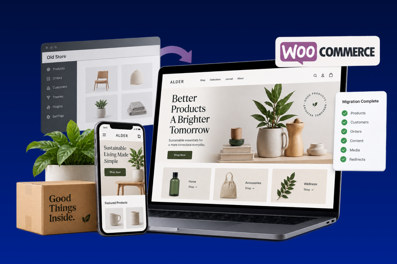 WooCommerce migration storefront illustration