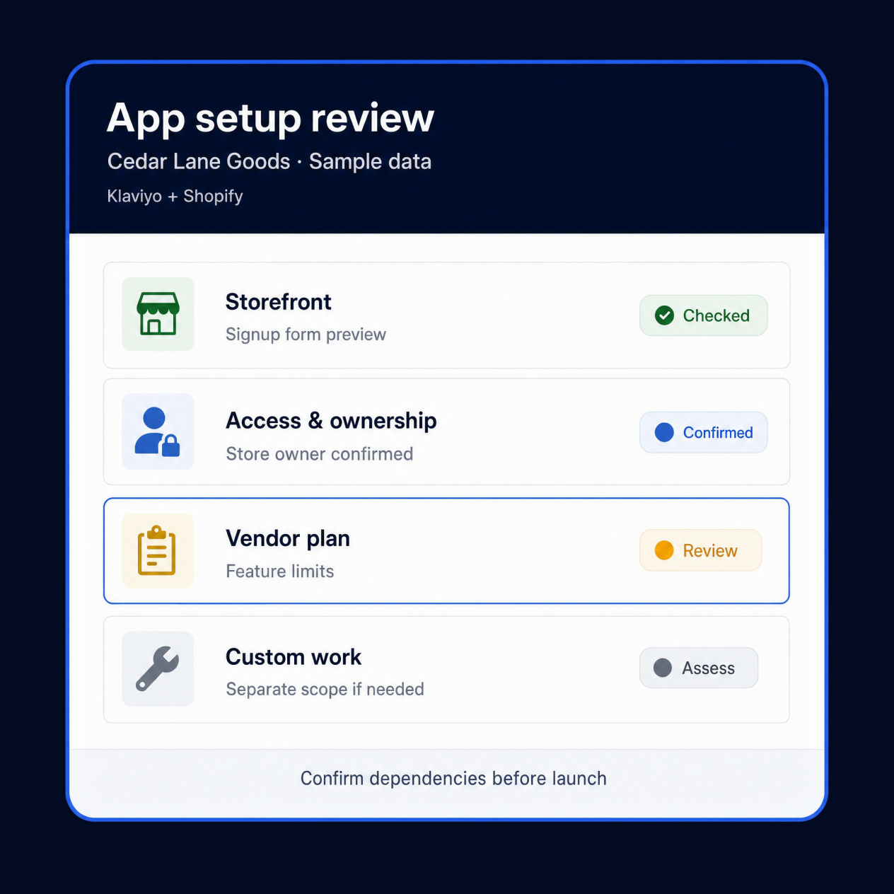 App Setup priority