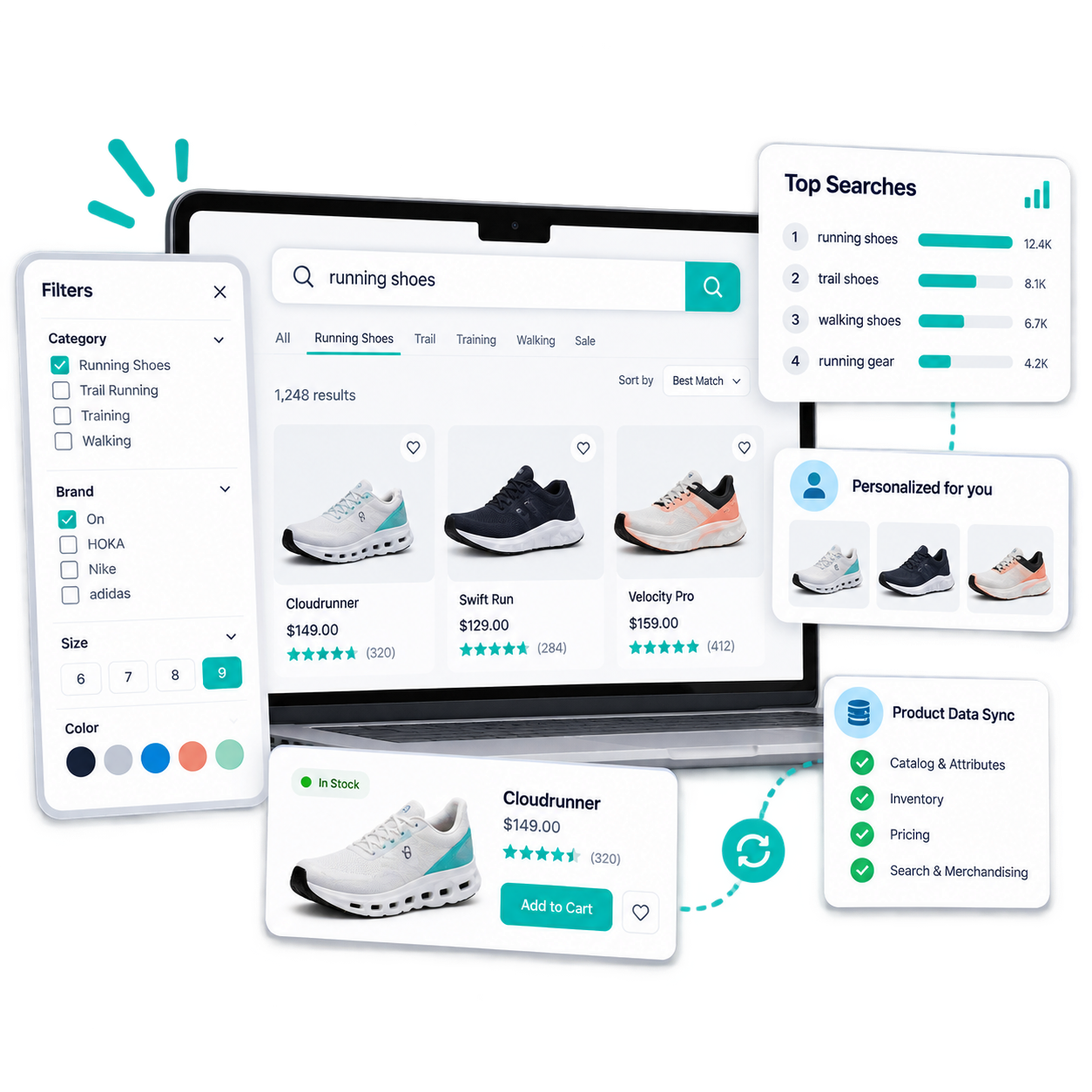 Search and merchandising illustration